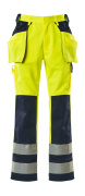 09131-470-171 Pants with kneepad pockets and holster pockets - hi-vis yellow/navy