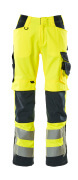 15579-860-14010 Pants with kneepad pockets - hi-vis orange/dark navy