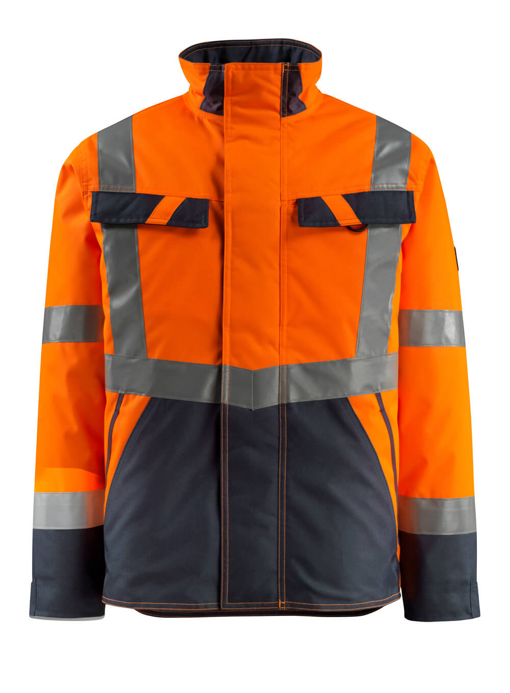 15935-126-14010 Winter Jacket - hi-vis orange/dark navy