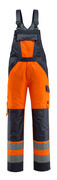 15969-948-14010 Bib & Brace with kneepad pockets - hi-vis orange/dark navy
