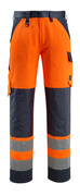 15979-948-17010 Pants with kneepad pockets - hi-vis yellow/dark navy