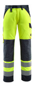15979-948-17010 Pants with kneepad pockets - hi-vis yellow/dark navy