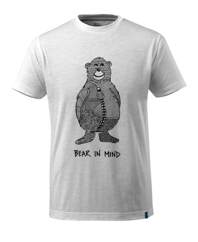 Mascot T-Shirt mit Bärenlogo und  weiss