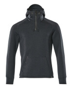 17684-319-01009 Hoodie with half zip - dark navy/black