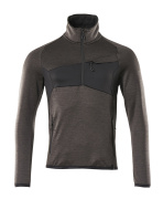 18003-316-1809 Fleece jumper with half zip - dark anthracite/black