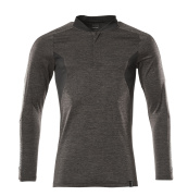 18081-810-1809 Polo Shirt, long-sleeved - dark anthracite-flecked/black