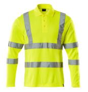 18283-995-17 Polo Shirt, long-sleeved - hi-vis yellow