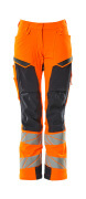 19078-511-14010 Trousers with kneepad pockets - hi-vis orange/dark navy