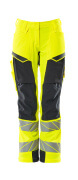 19078-511-17010 Trousers with kneepad pockets - hi-vis yellow/dark navy