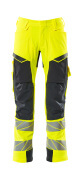 19079-511-14010 Trousers with kneepad pockets - hi-vis orange/dark navy