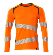 19081-771-1433 T-shirt, long-sleeved - hi-vis orange/moss green