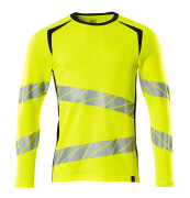 19081-771-1709 T-shirt, long-sleeved - hi-vis yellow/black