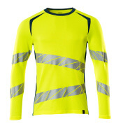 19081-771-1744 T-shirt, long-sleeved - hi-vis yellow/dark petroleum