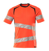 19082-771-22210 T-shirt - hi-vis red/dark navy