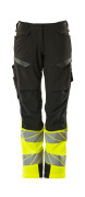 19178-511-0917 Trousers with kneepad pockets - black/hi-vis yellow