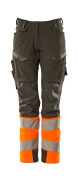 19178-511-1814 Trousers with kneepad pockets - dark anthracite/hi-vis orange