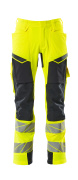 19279-510-17010 Trousers with kneepad pockets - hi-vis yellow/dark navy