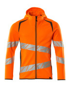 19284-781-1418 Hoodie with zipper - hi-vis orange/dark anthracite