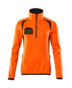 19353-316-14010 Fleece jumper with half zip - hi-vis orange/dark navy