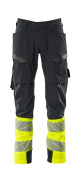 19379-510-01017 Trousers with thigh pockets - dark navy/hi-vis yellow