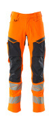 19479-711-14010 Trousers with kneepad pockets - hi-vis orange/dark navy