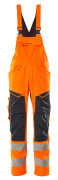 19569-236-14010 Bib & Brace with kneepad pockets - hi-vis orange/dark navy