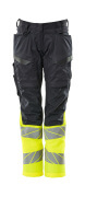 19678-236-01014 Trousers with kneepad pockets - dark navy/hi-vis orange