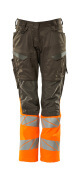 19678-236-1814 Trousers with kneepad pockets - dark anthracite/hi-vis orange