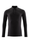 20483-961-90 Polo Shirt, long-sleeved - deep black