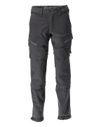 22279-605-2289 Trousers with kneepad pockets - bordeaux/stone grey