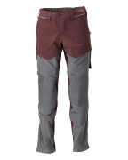 22279-605-2289 Trousers with kneepad pockets - bordeaux/stone grey