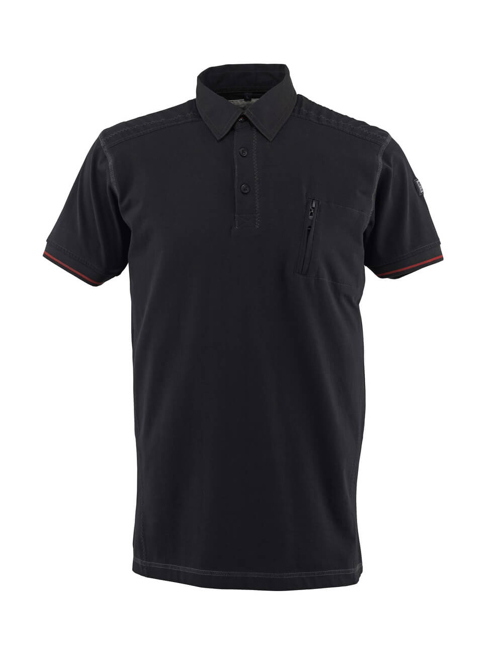 50351-833-09 Polo Shirt with chest pocket - black