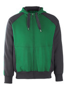50566-963-0309 Hoodie with zipper - green/black